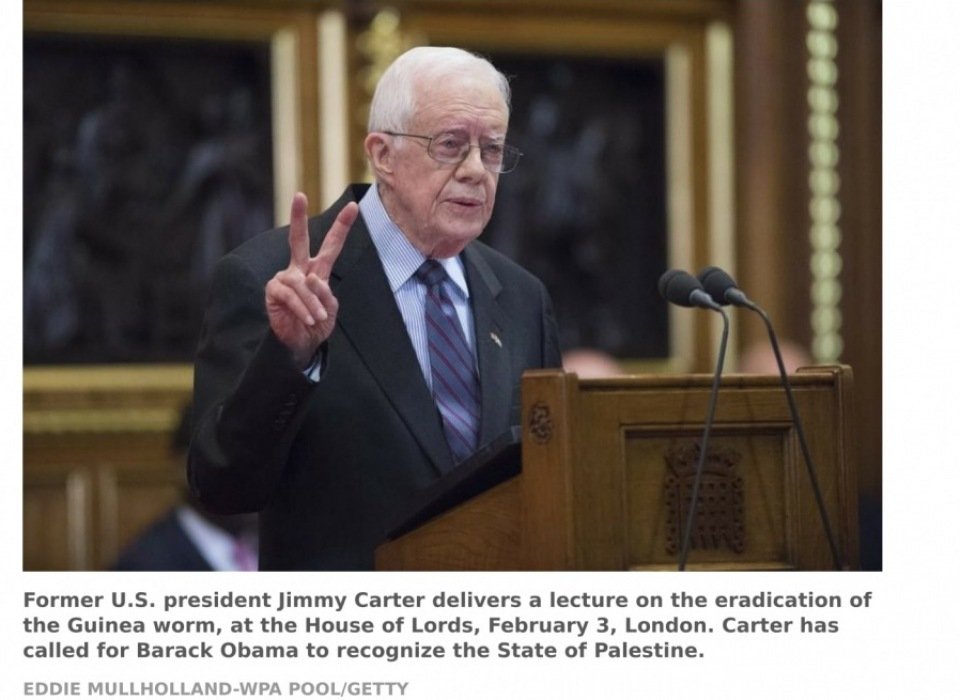 Jimmy Carter to Barack Obama: Recognize The State Of Palestine