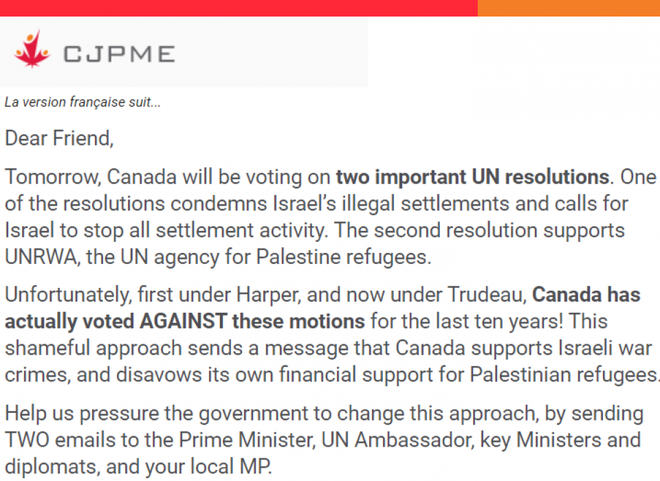 Tell Trudeau: Condemn Israel’s illegal settlements with UN vote!