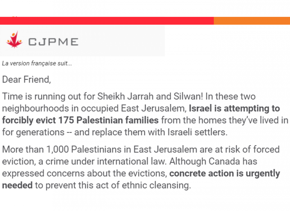 Take Action to Stop Ethnic Cleansing in Jerusalem #SaveSheikhJarrah